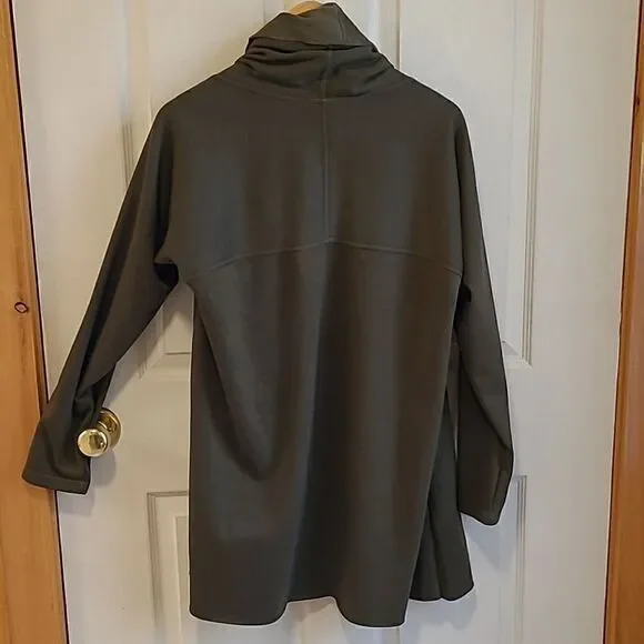 Anthropologie Morrison Draped Fleece Cardigan By DREW Olive Green -Medium - NWOT - Picture 6 of 7